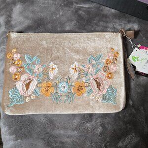Vegan Embroidered Clutch